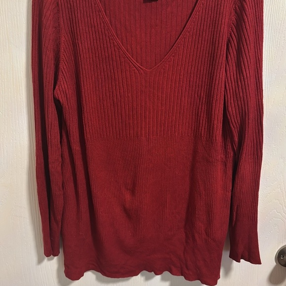 Max Studio MJJP Knit Long Sleeved Casual Red Women’s Sweater 1X Soft Comfortable - Picture 3 of 9